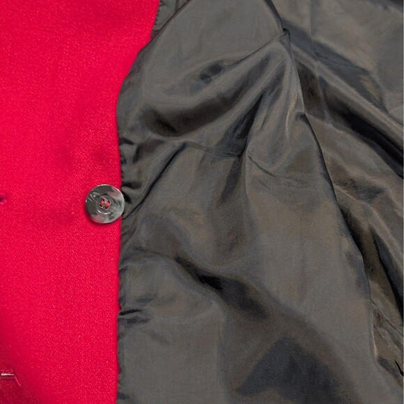 VINTAGE (J. GALLERY) WOMEN'S Red WOOL BLEND LINED KNEE LENGTH COAT SIZE 9/10 - Picture 8 of 14